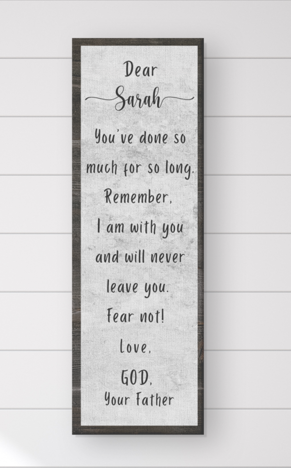 Custom Inspirational Note Canvas Wall Art