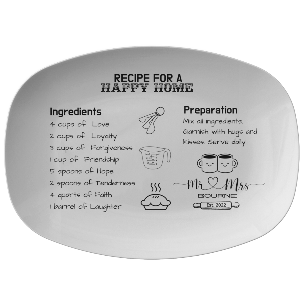 Recipe For A Happy Home Personalized Platter