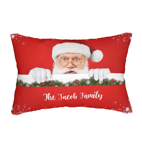 Santa is Watching Personalized Lumbar Pillow