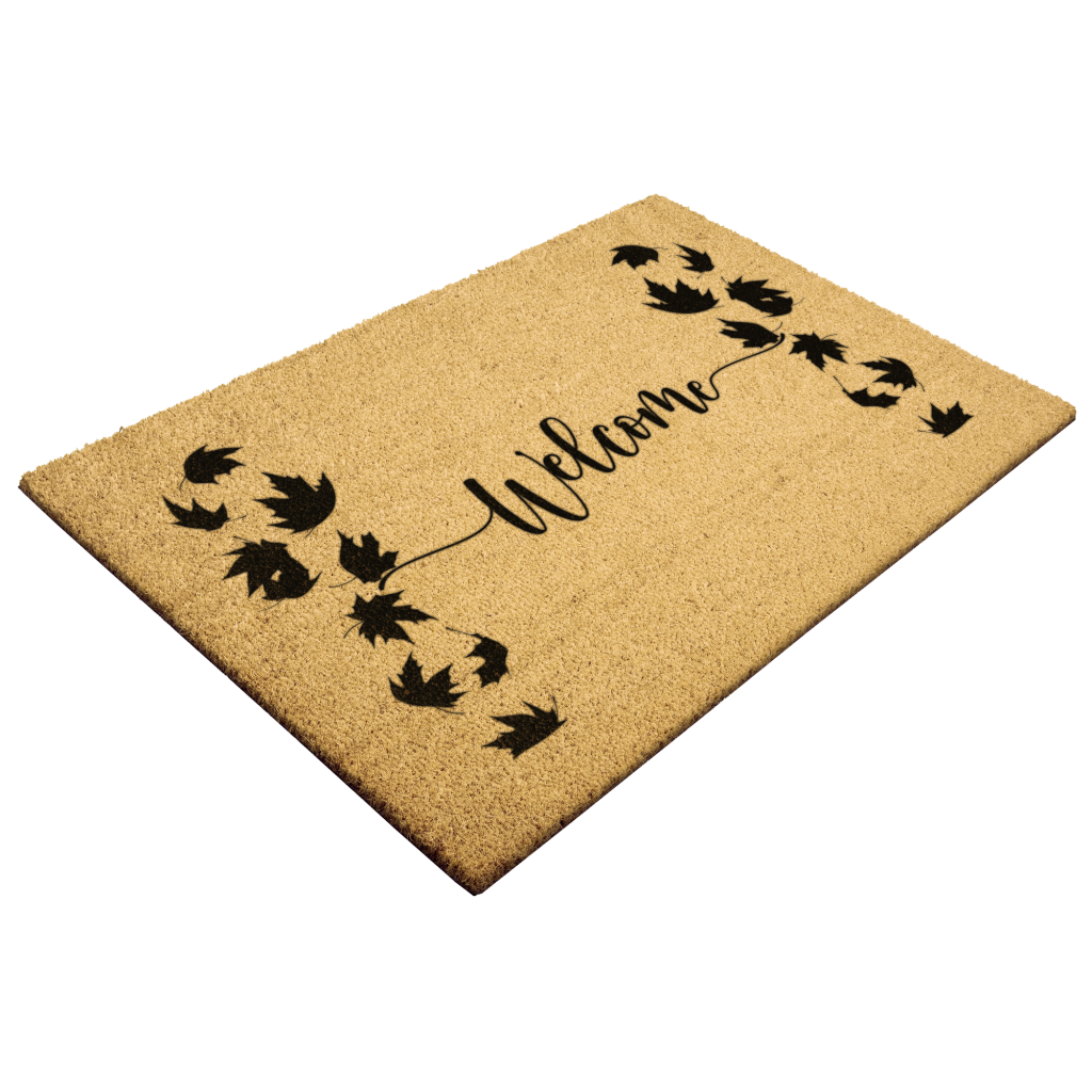 Welcome Fall Leaves Doormat Side View