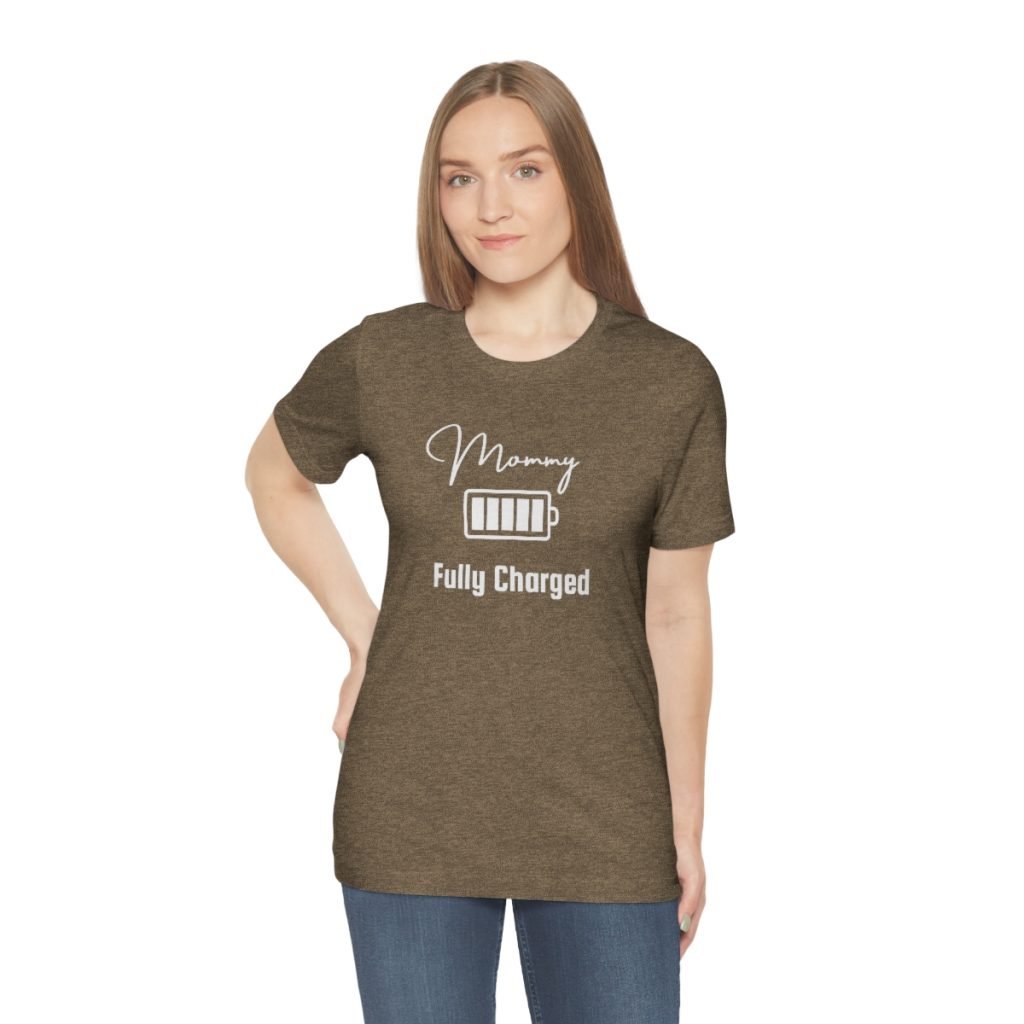 Mommy Fully Charged T-Shirt Heather Olive