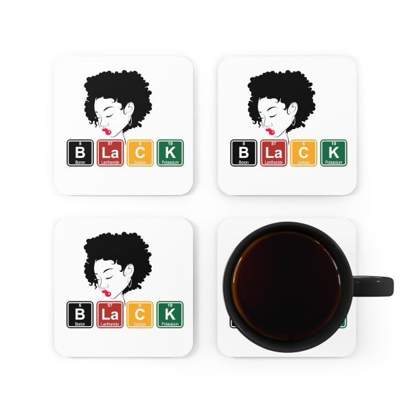 BLACK Woman Chemical Elements Coasters