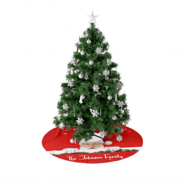 Personalized Santa is Watching Christmas Tree Skirt