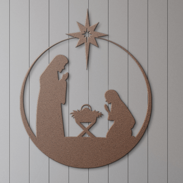 Nativity scene die cut wall decor