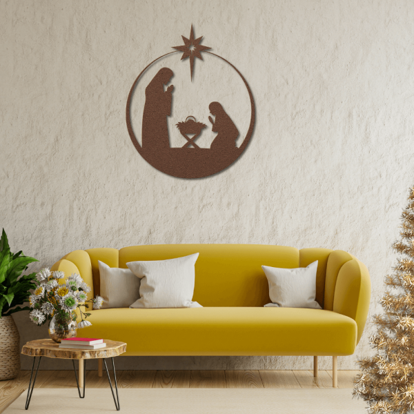 Nativity scene die cut wall decor