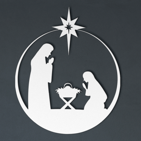 Nativity scene circle decor