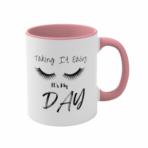 taking it easy coffee mug pink