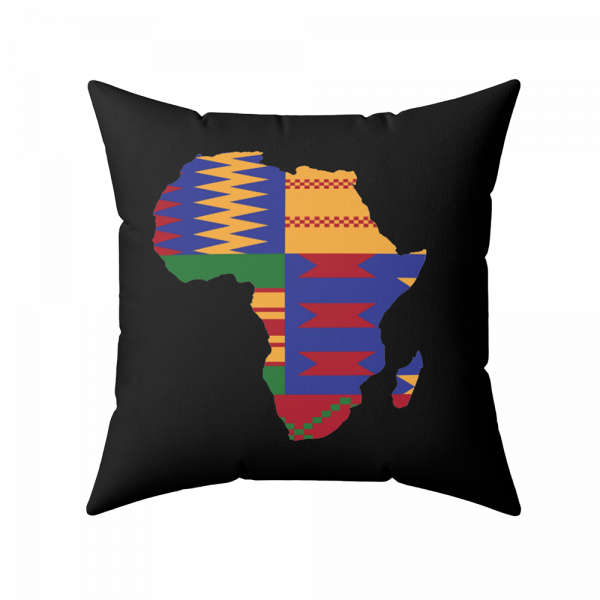 Africa Design Pattern Style 1 Square Pillow Black