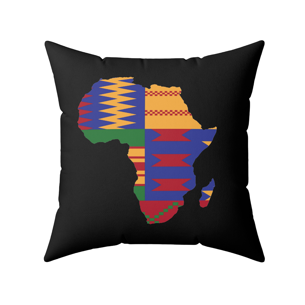 Africa Design Pattern Style 1 Square Pillow Black