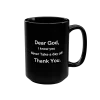 Dear God Black Mug