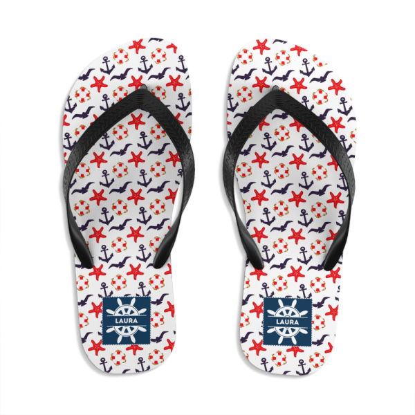 Nautical Themed Flip Flops