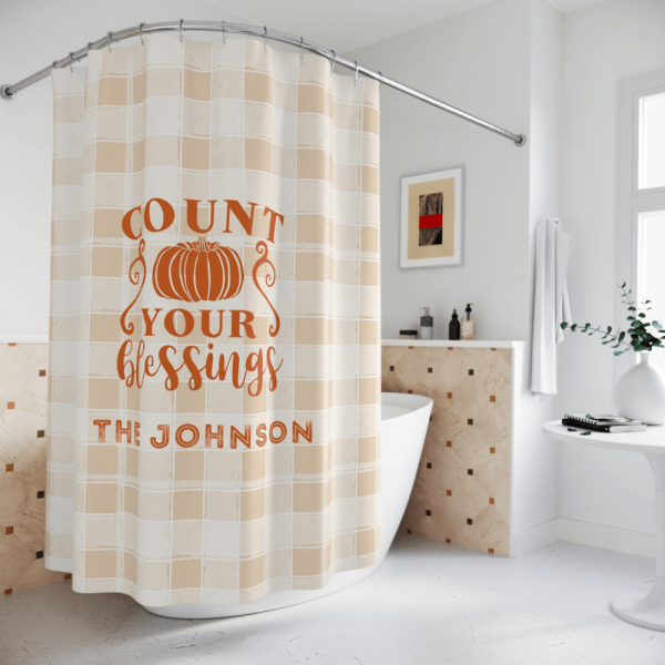 Custom fall shower curtain