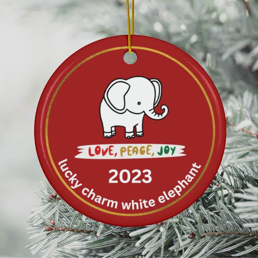 White elephant ornament