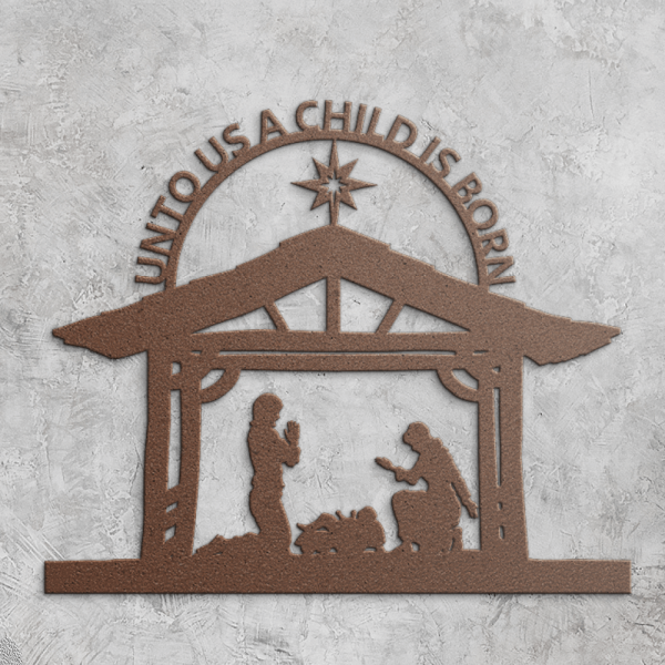 Christmas nativity scene metal wall art