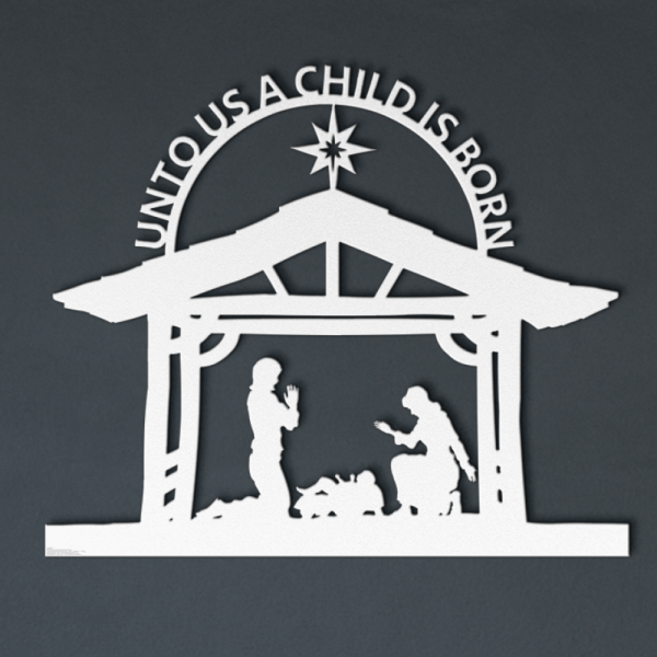 Christmas nativity scene metal wall art