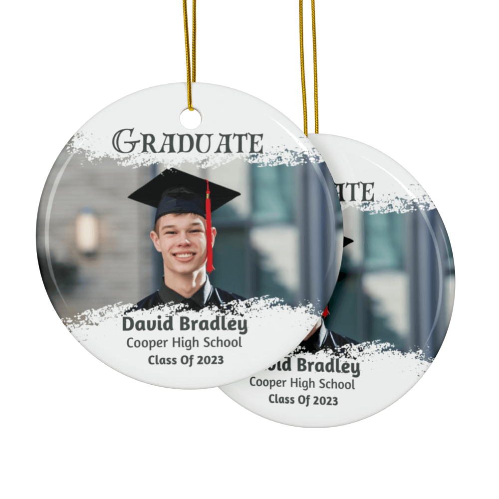 Graduation photo ornament