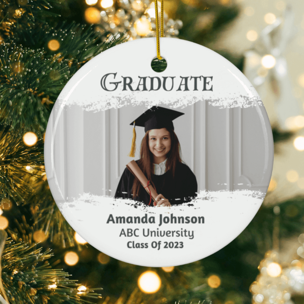 Graduation photo ornament