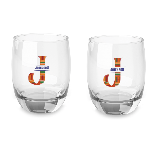 African pattern whiskey glass set