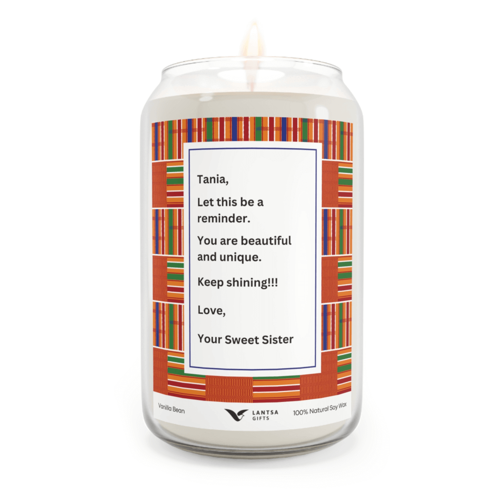 African pattern custom candle