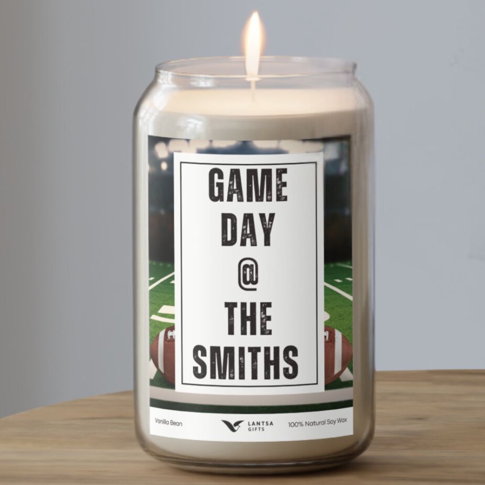 Game day custom candle