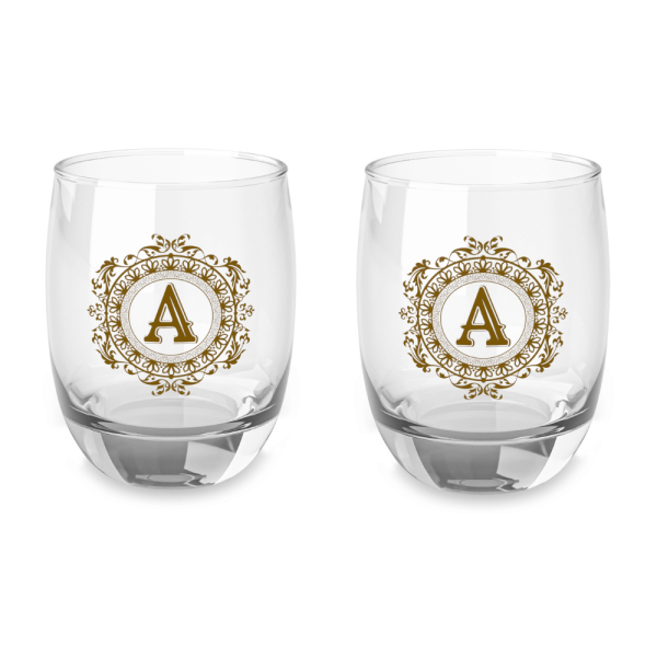 Monogram glass set