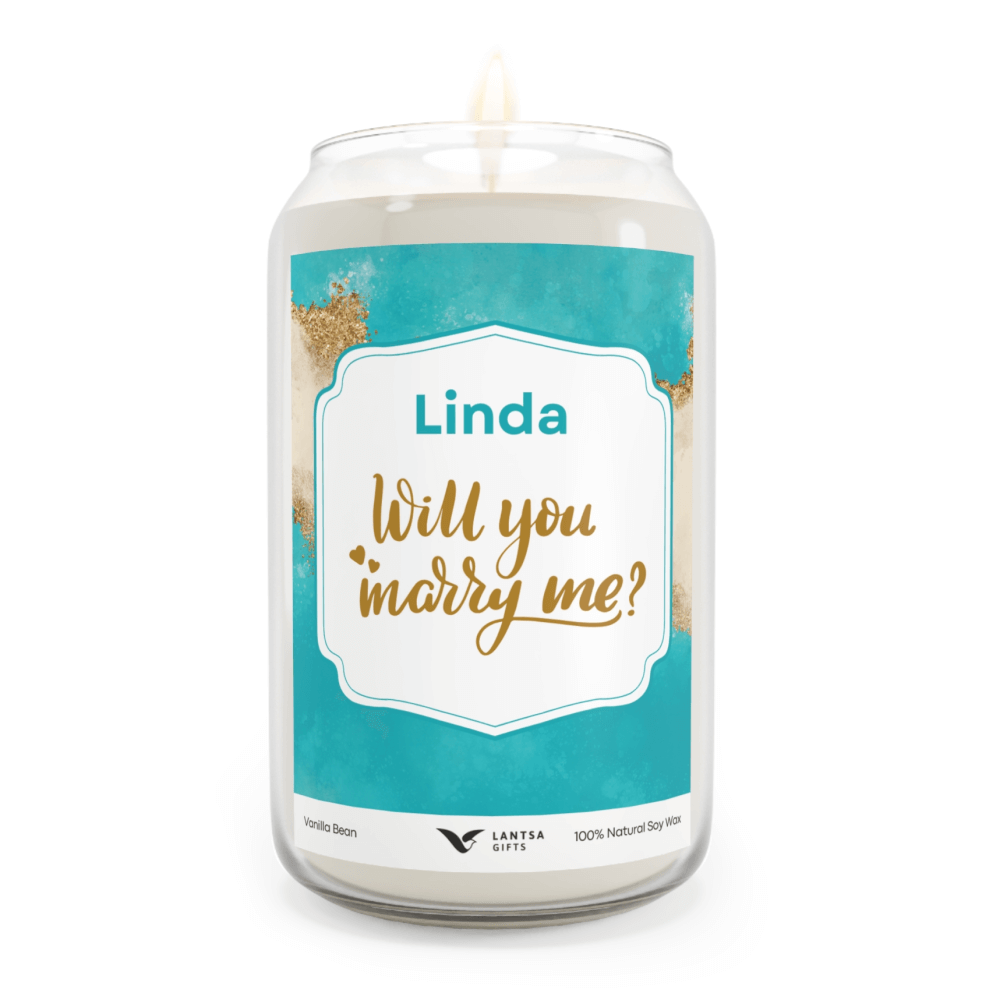 Will you marry me custom candle