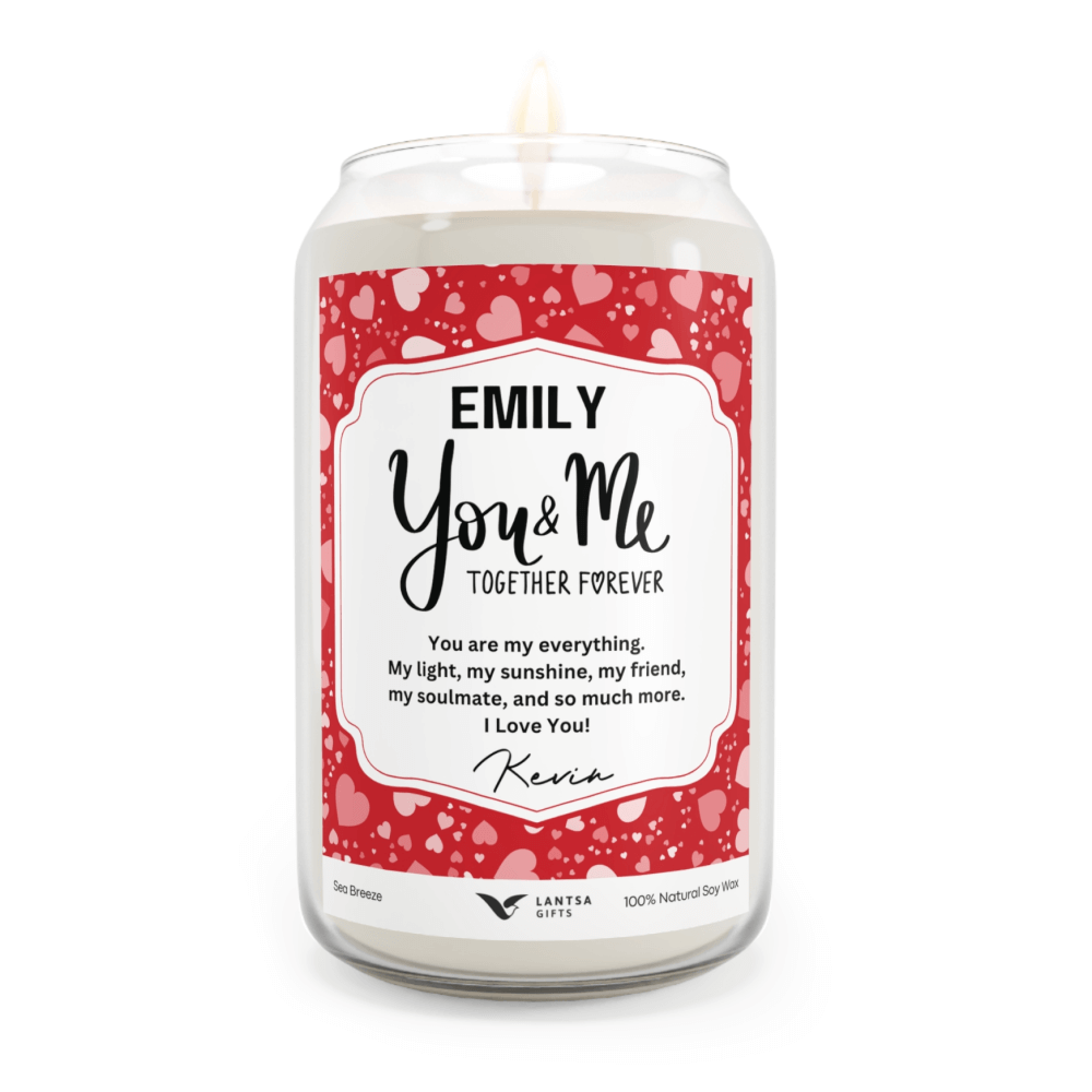 Custom candle gift to wife