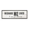 Because he lives, I can face tomorrow wall decor