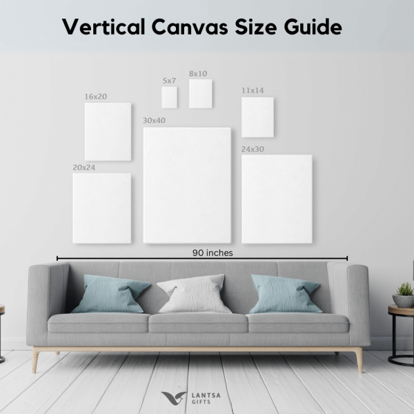 Vertical canvas size guide