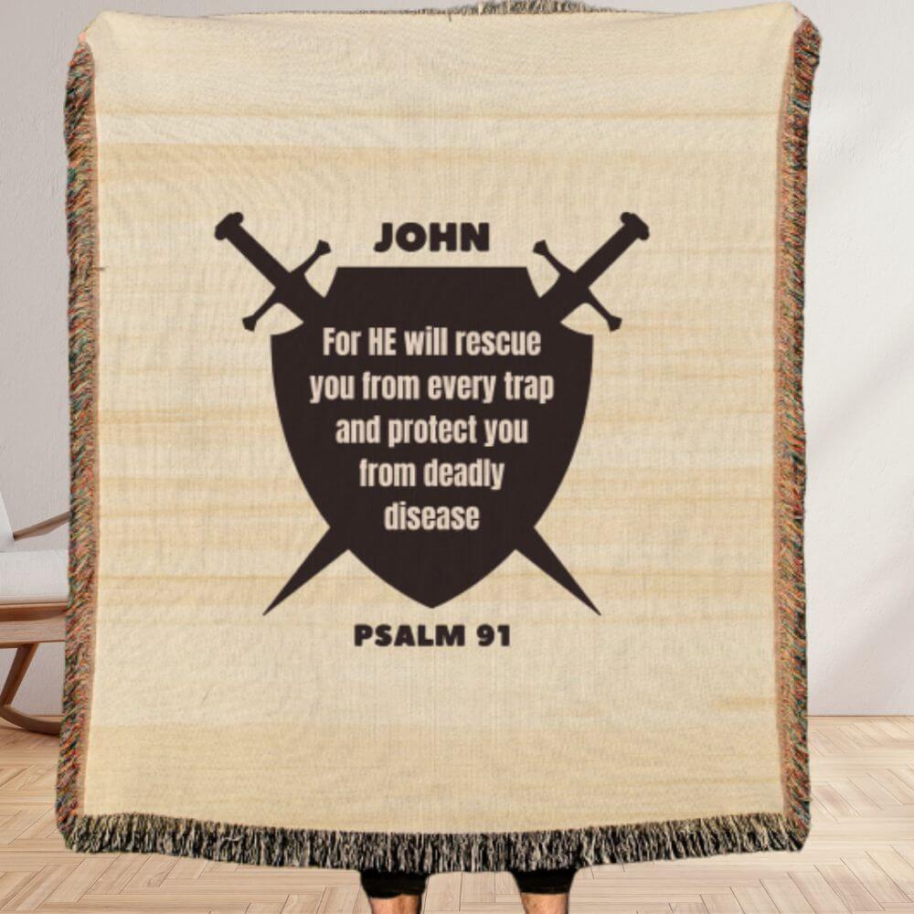 Bible scripture custom woven blanket