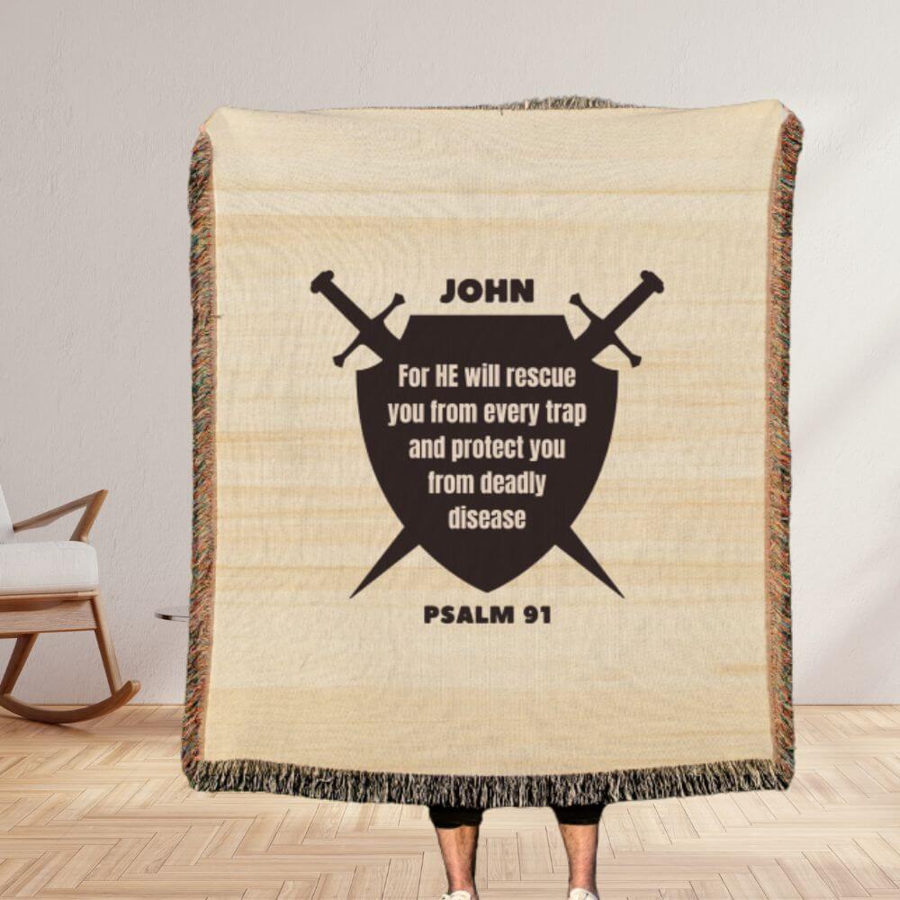 For he will rescue you Psalm 91 blanket