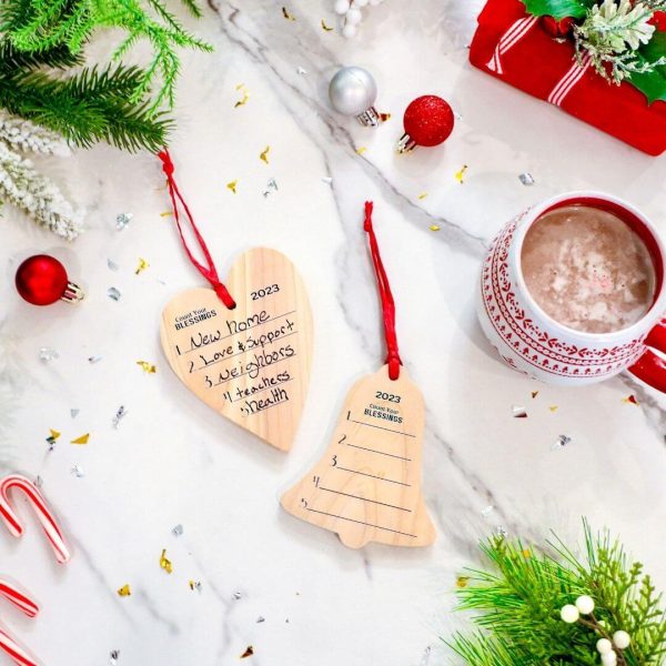 Wooden Heart Ornament Count Your Blessings