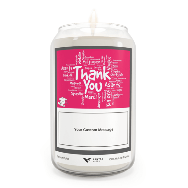 Graduate thank you custom candle