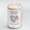 Custom candle for cancer patient