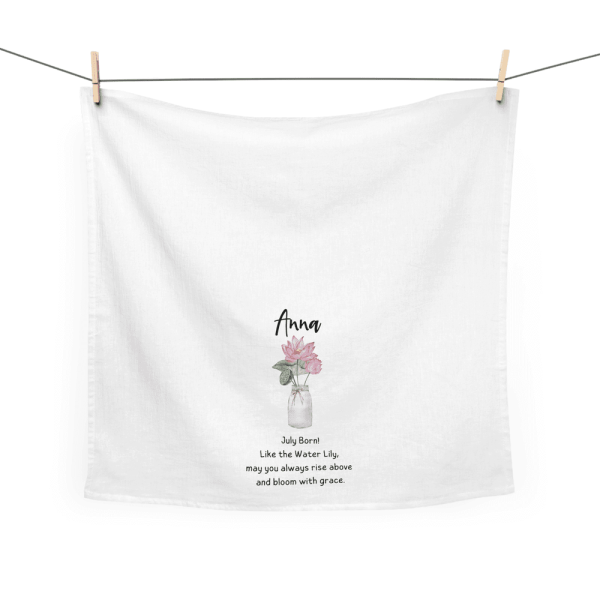 Birth Month Flower Custom Tea Towel