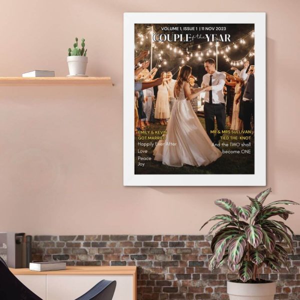 Custom couple of the year wedding wall art