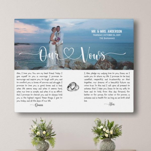 Custom Wedding Vows Canvas decor