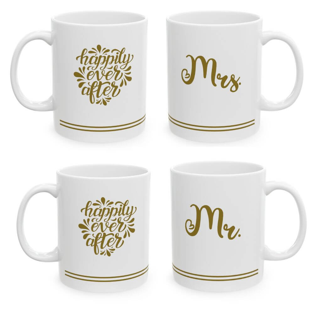 Mr & Mrs Gold Mug set