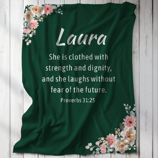 Proverbs 31:25 custom blanket