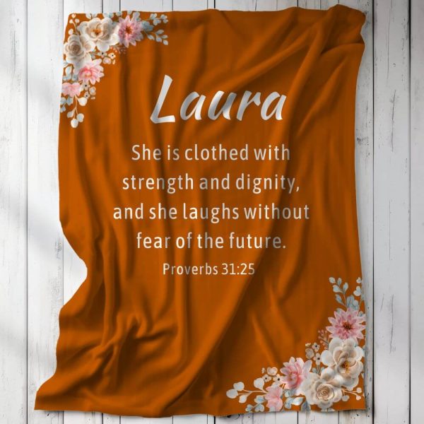 Proverbs 31:25 custom blanket cancer patient