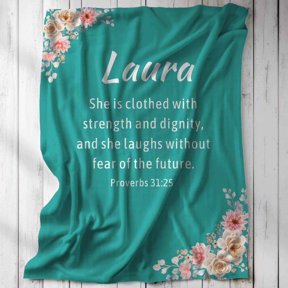 Proverbs 31:25 custom blanket