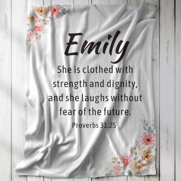 Proverbs 31:25 custom blanket