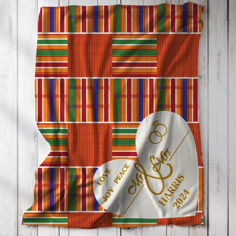 African Pattern custom wedding blanket