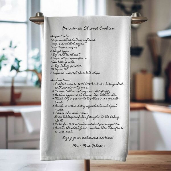 Custom recipe tea towel