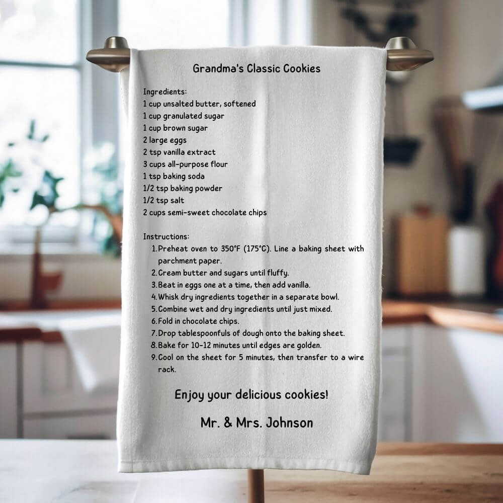 Recipe tea towel best wedding gifts
