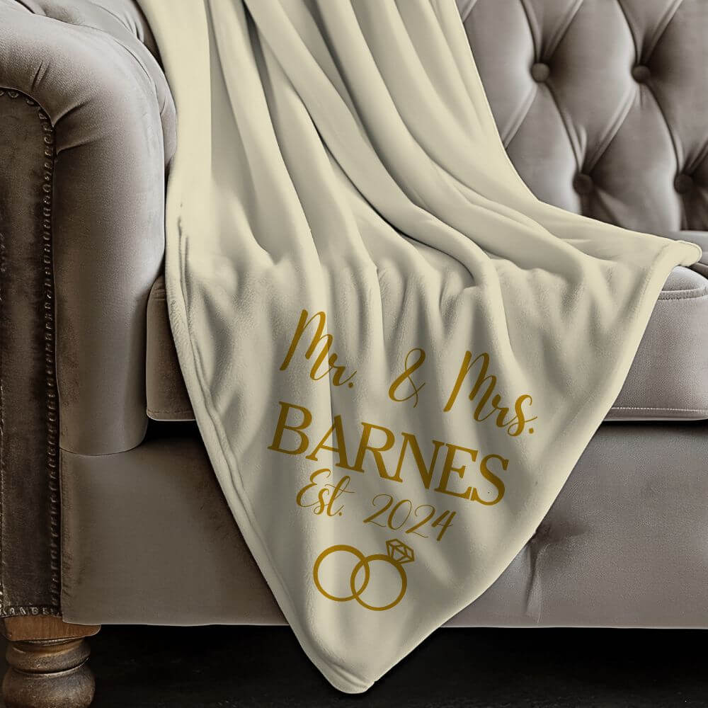 Personalized Mr. & Mrs. blanket