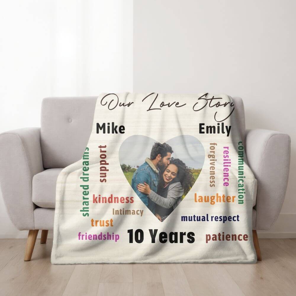 Custom wedding anniversary blanket