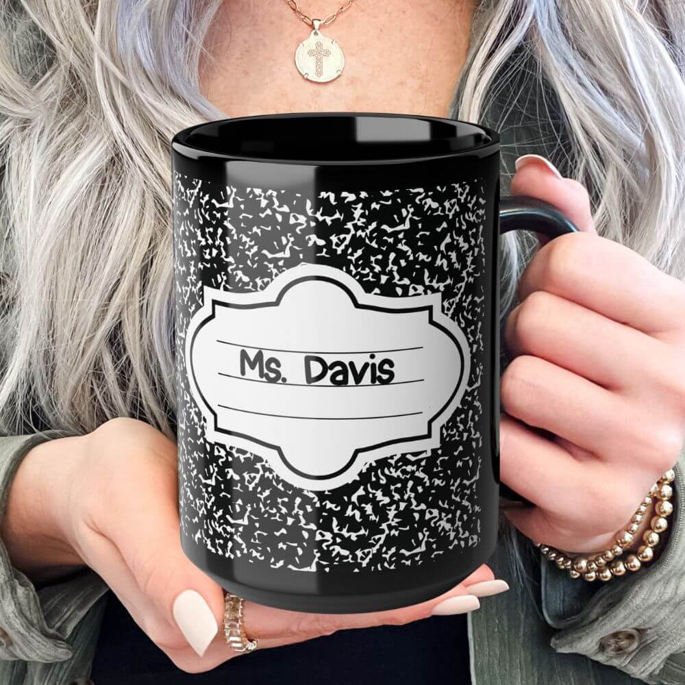 Custom notebook pattern Back mug