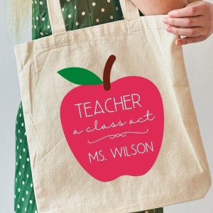 Teacher appreciation gift custom tote bag