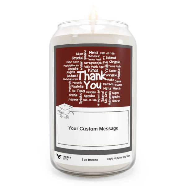 Graduate thank you custom candle